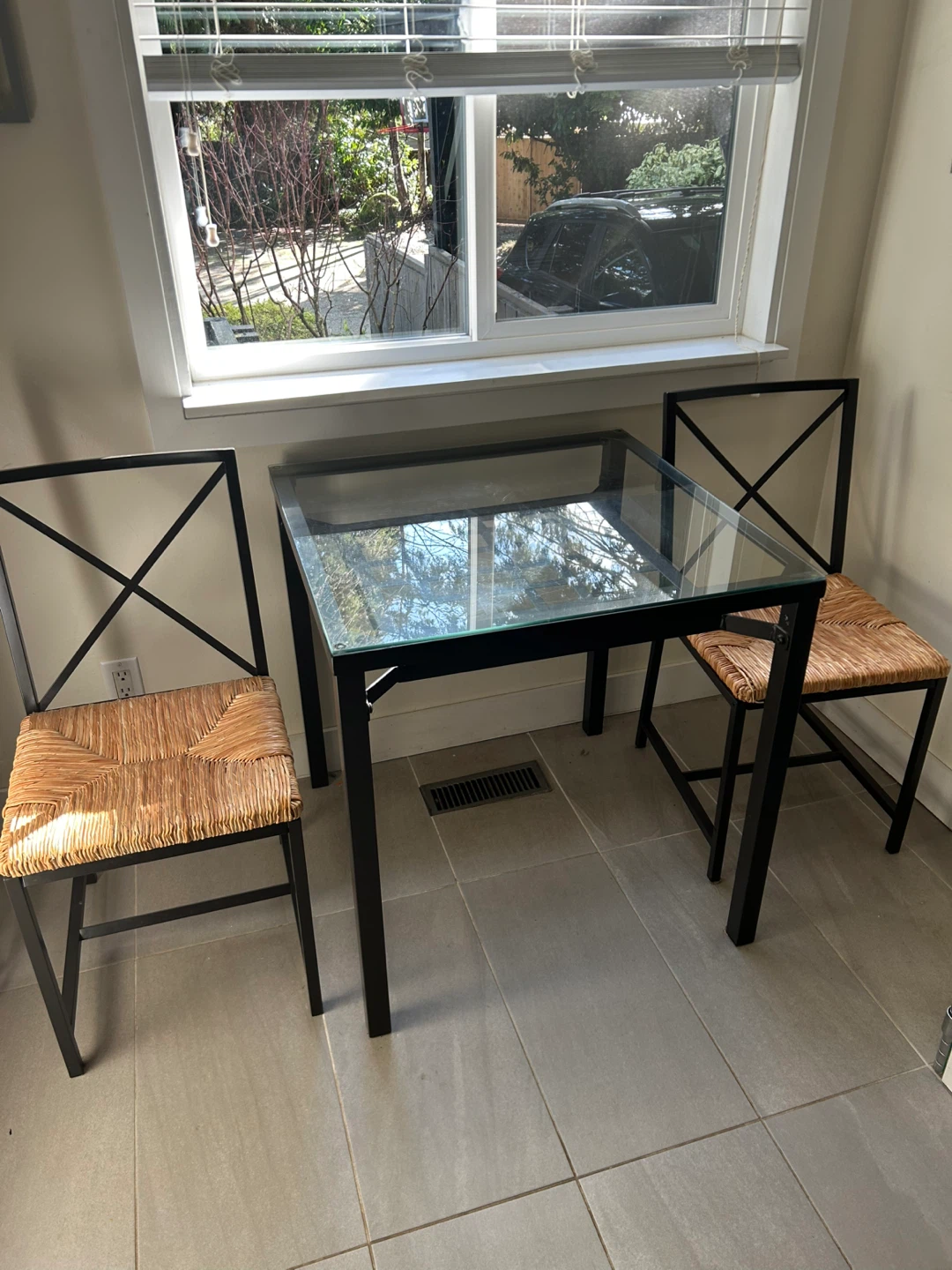 Glass Top Dining Table with 2 Chairs - photo 2
