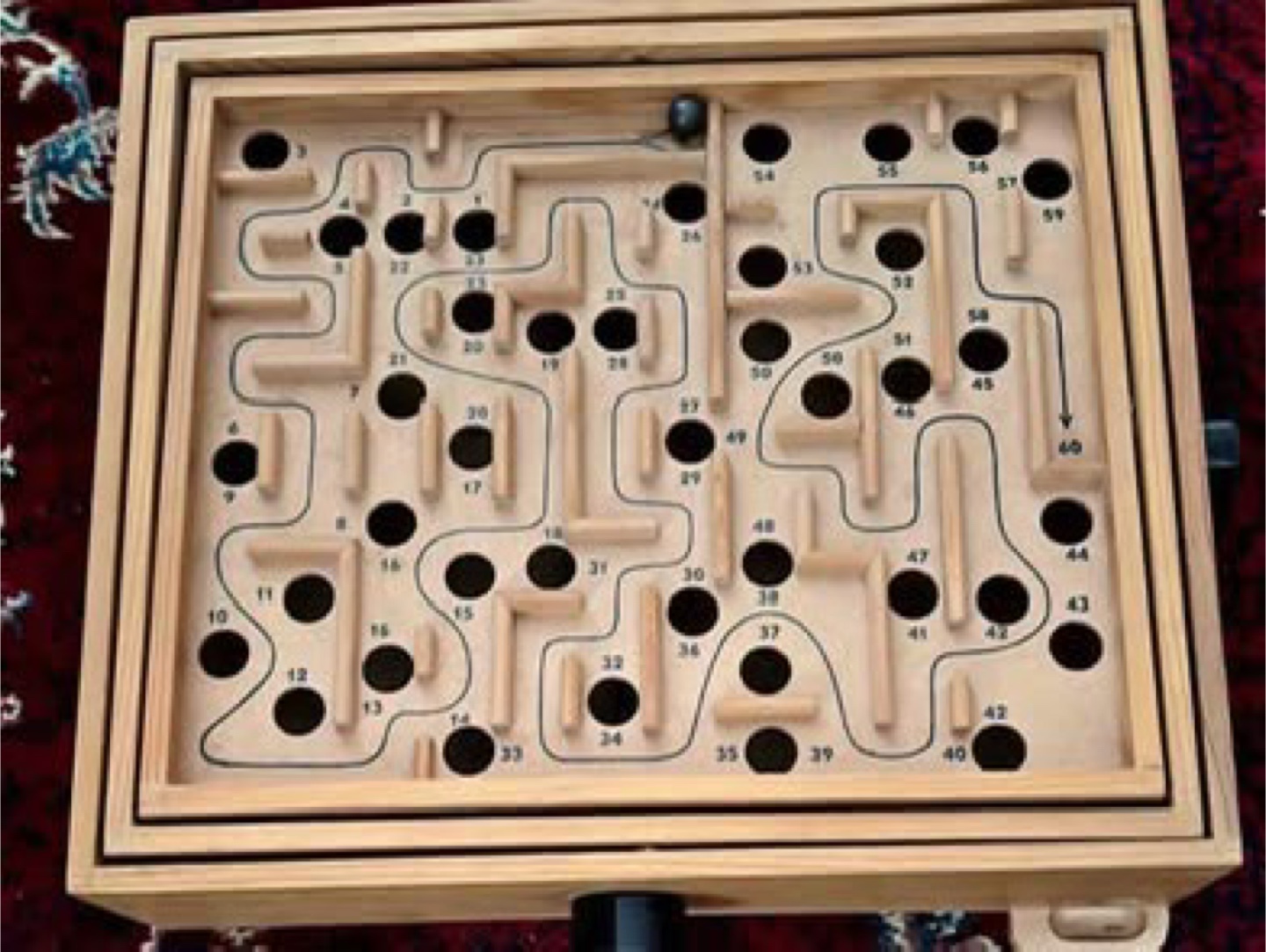 Labyrinth Wooden Maze Game Board with Box1950