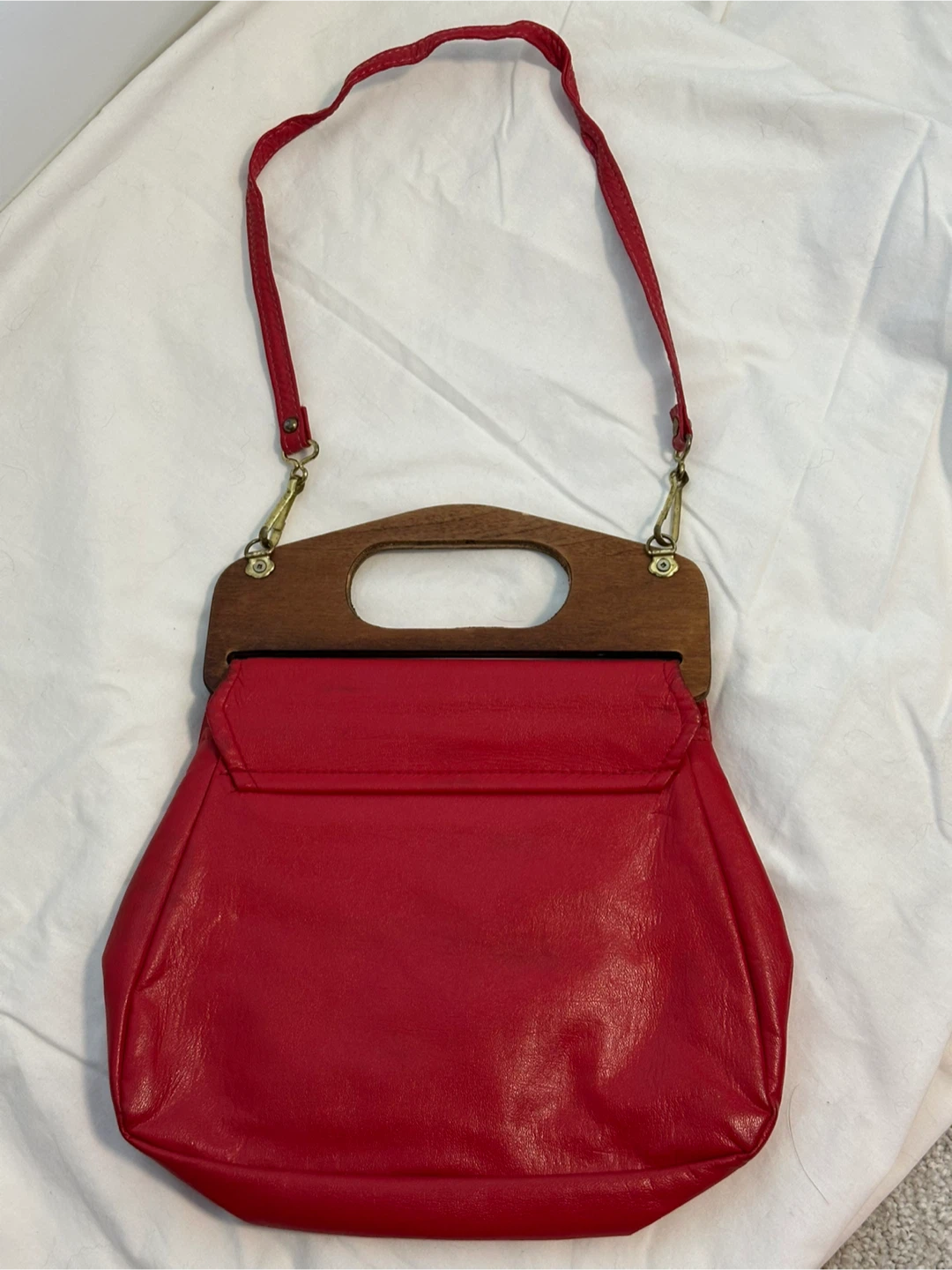 Vintage Cabrelli Purse with Wooden Handle and Original Hardware - photo 2