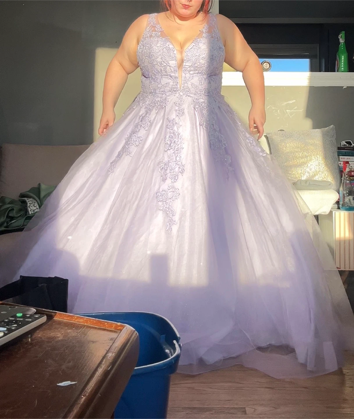 Fiesta Fashion Lilac Lace Ballgown - Size XXL