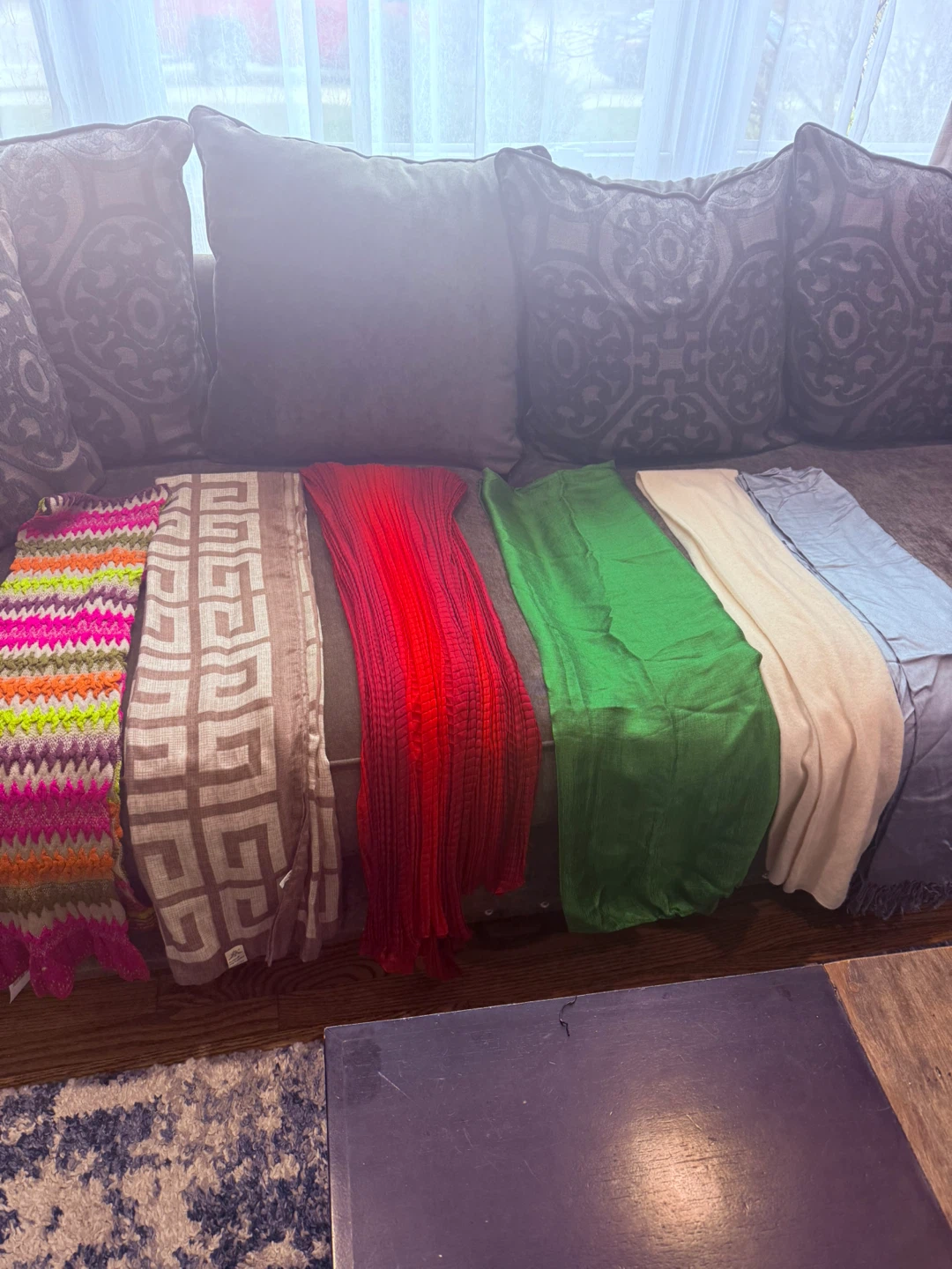 Set of 6 Scarves - Various Colors and Patterns