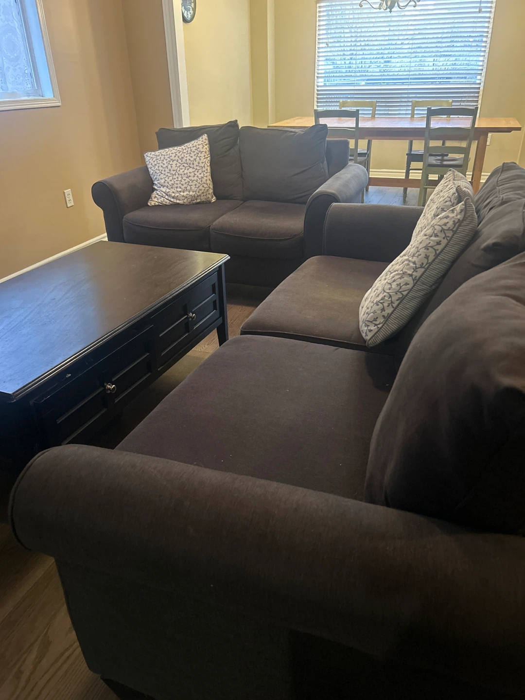 Dark Grey Sofa and Loveseat Set