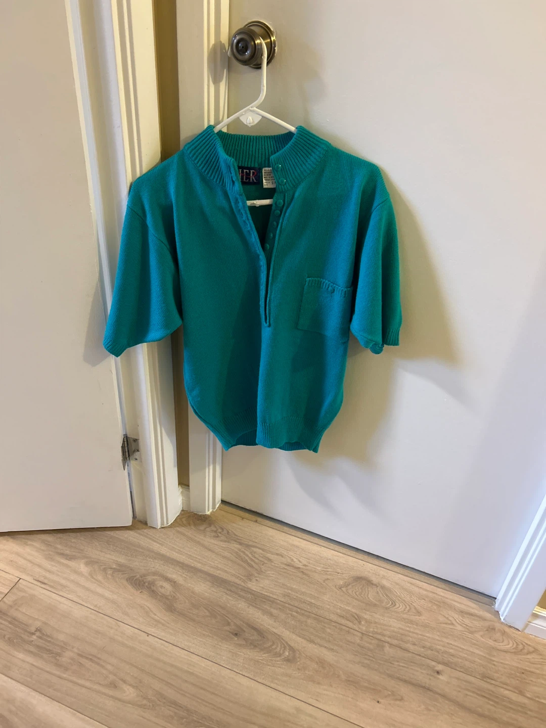 Turquoise Short Sleeve Sweater