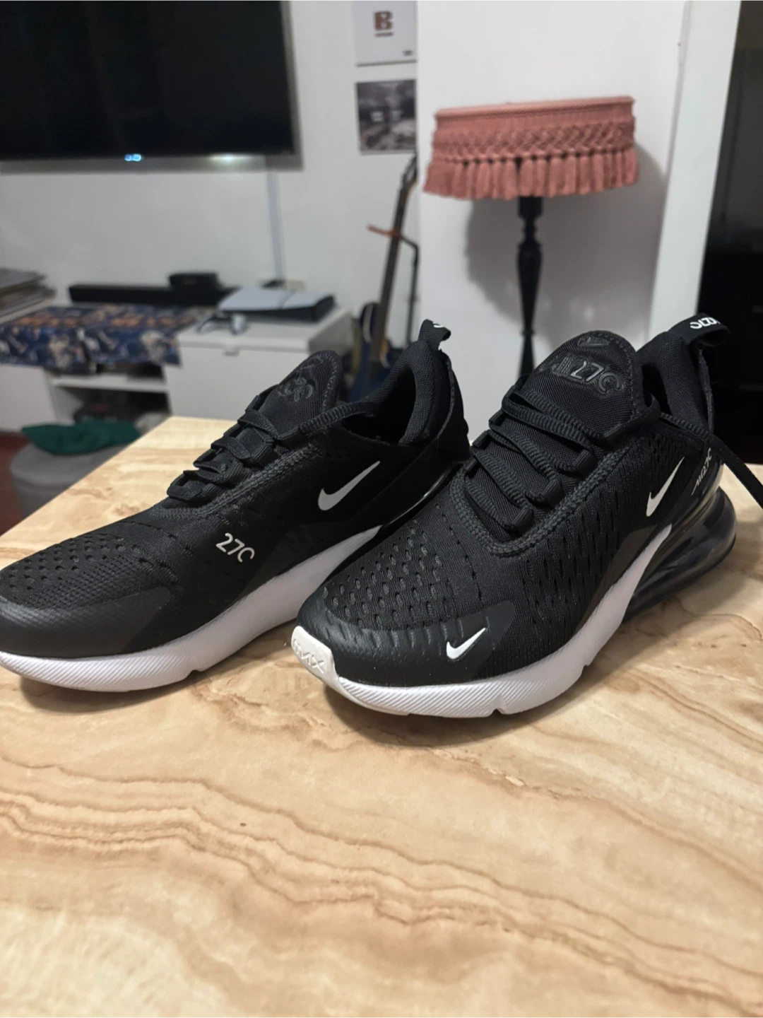 Nike Air Max 270 size 4.5 Youth Black Running Shoes - photo 3