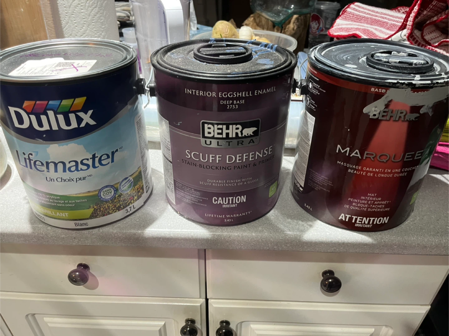 3 Cans of Behr & Dulux Interior Paint