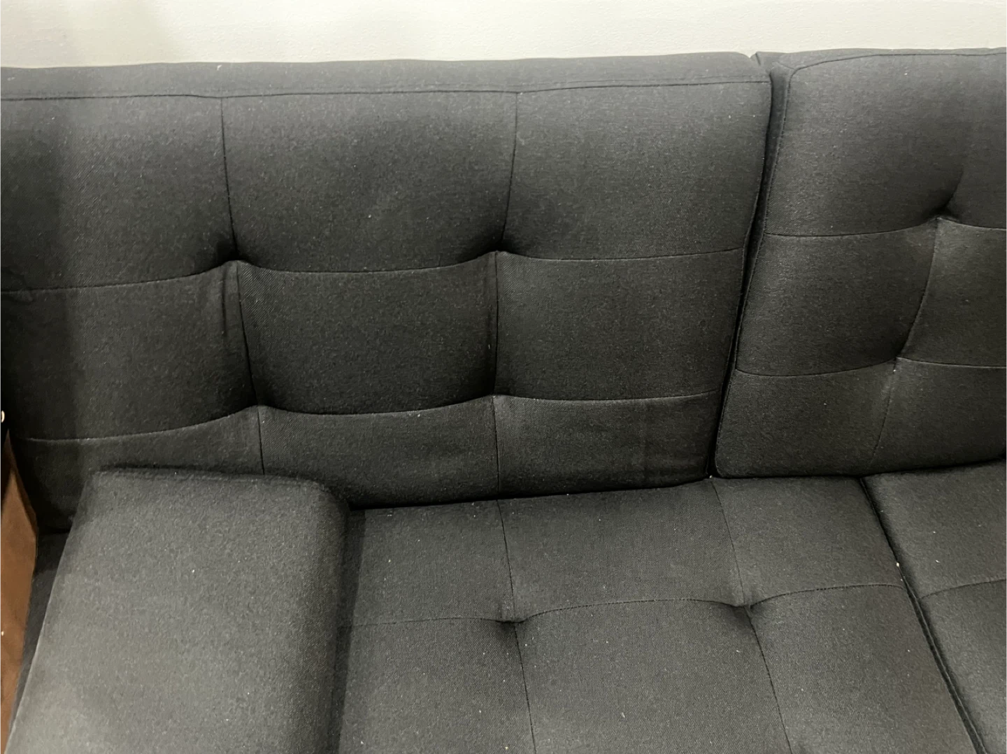 Black Tufted Futon Sofa - photo 3