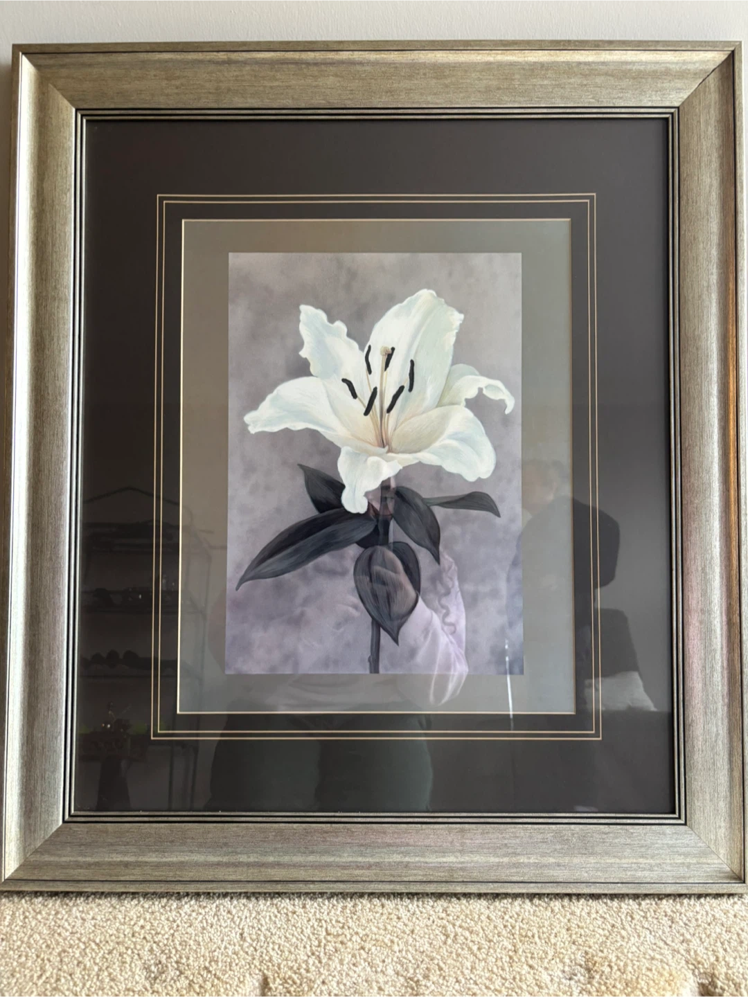 Framed White Lily Art Print - photo 2