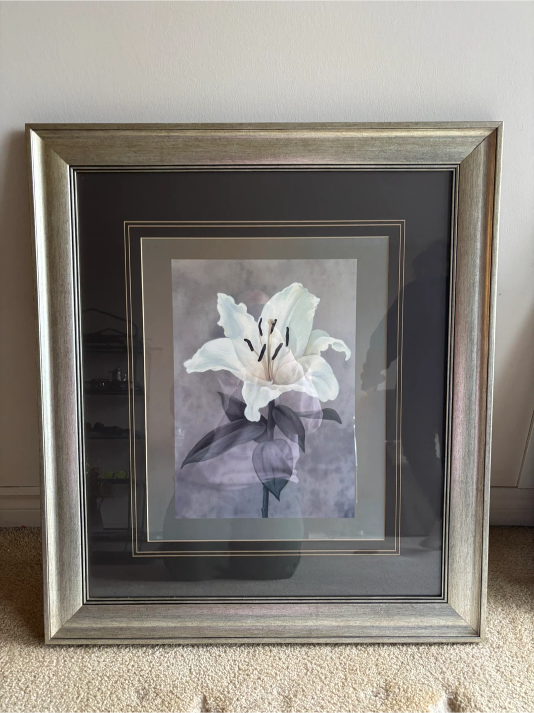 Framed White Lily Art Print