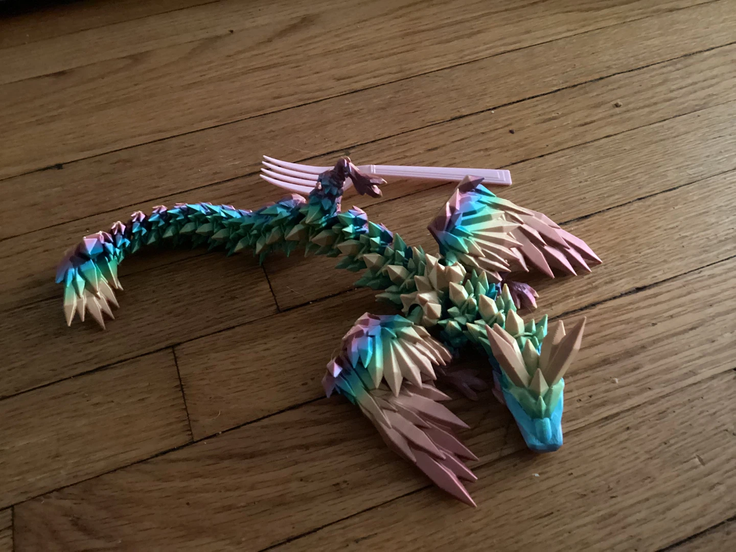 Rainbow Wooden Origami Dragon