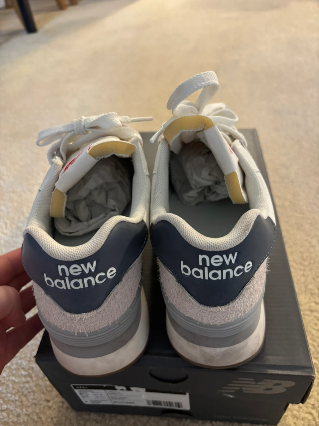 New Balance 574+ Women's Lifestyle Sneakers - Beige White - photo 3