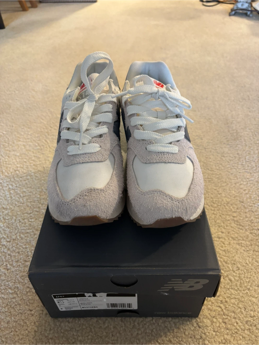 New Balance 574+ Women's Lifestyle Sneakers - Beige White