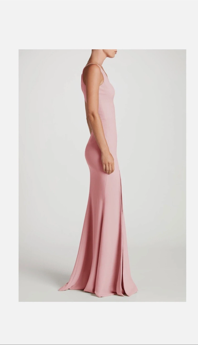 Dress the Population Iris Plunge V-Neck Slit Gown, Blush, M - photo 2