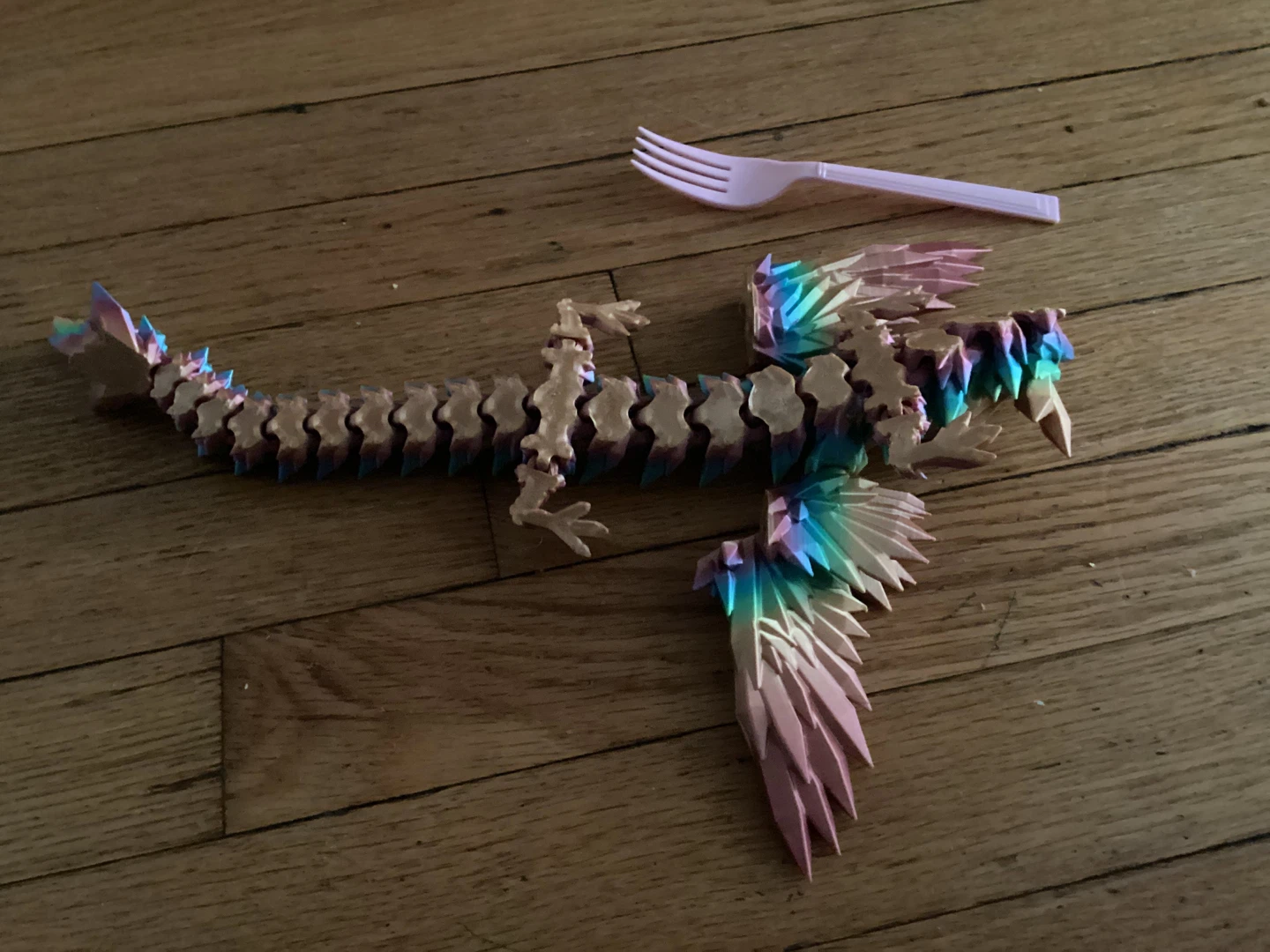 Rainbow Wooden Origami Dragon - photo 2