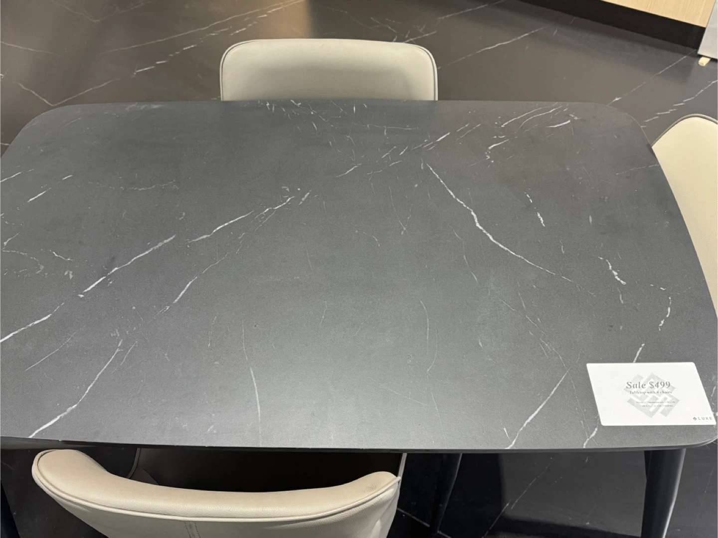 Porcelain slab Top Dining Table with 4 Chairs - photo 2