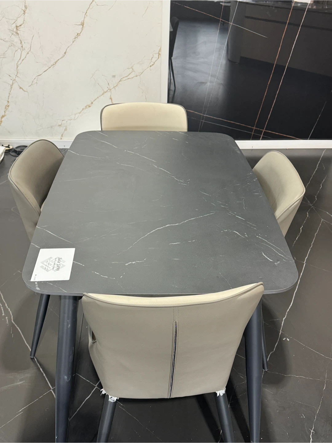 Porcelain slab Top Dining Table with 4 Chairs - photo 3