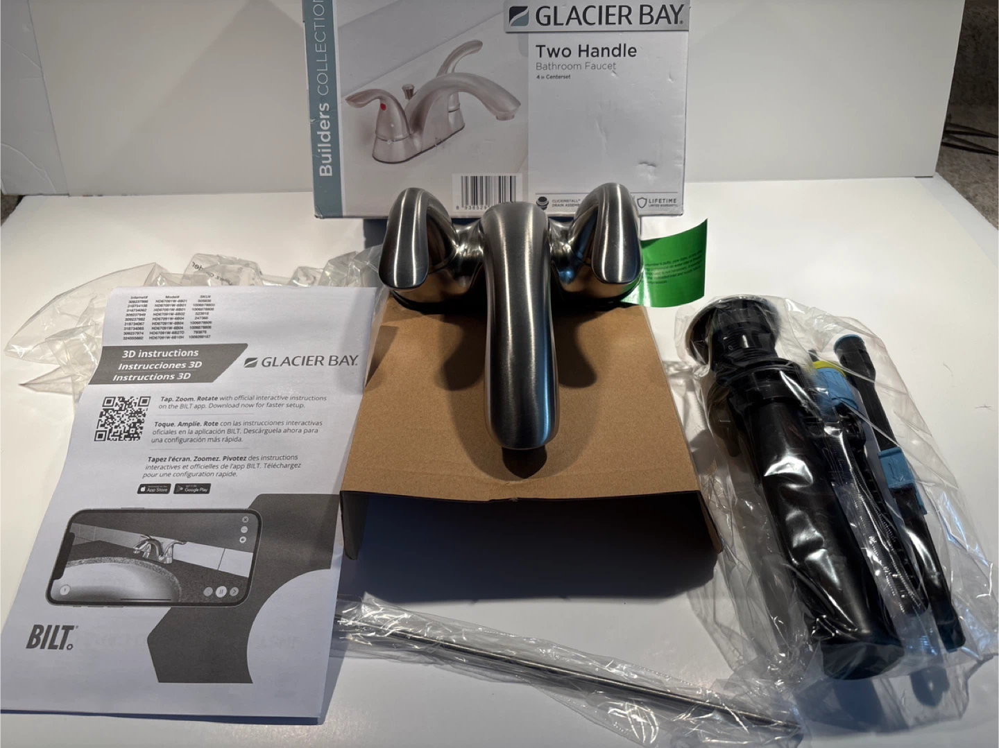 Glacier Bay Brushed Nickel Two Handle Bathroom Faucet