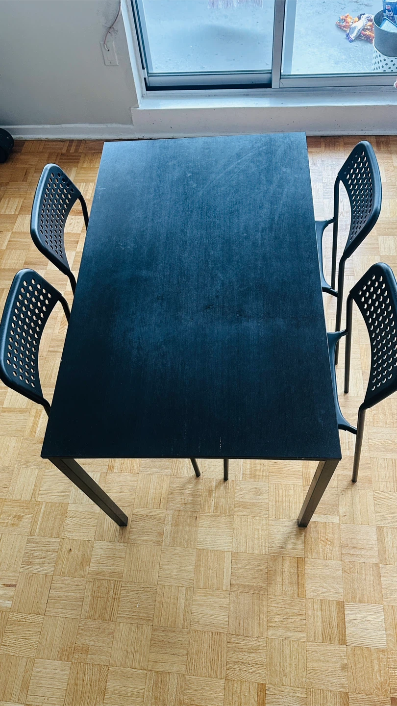 Black Dining Table with 4 Chairs - photo 4