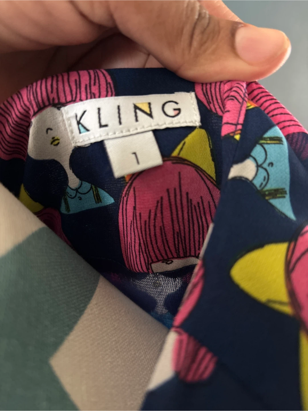 Kling Women's Dress Size 1 Navy Doll Print Short Sleeve - photo 4