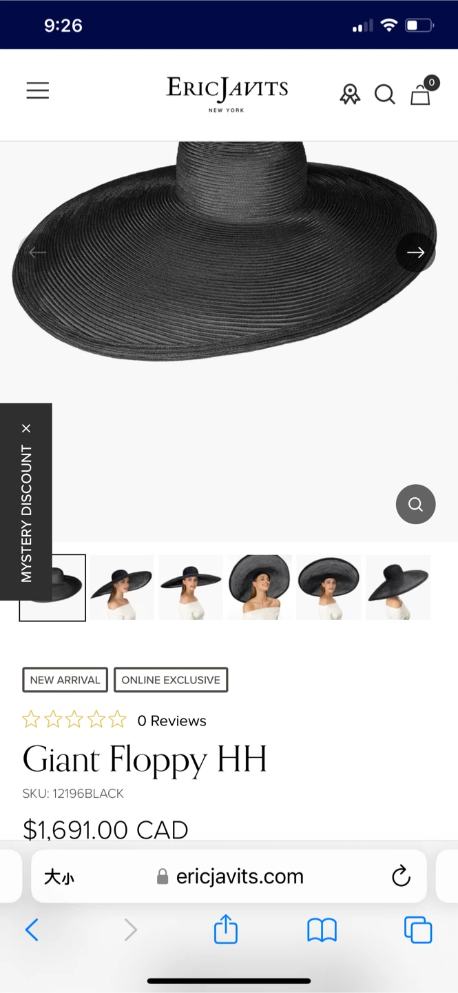 Eric Javits Giant Floppy Hat Black