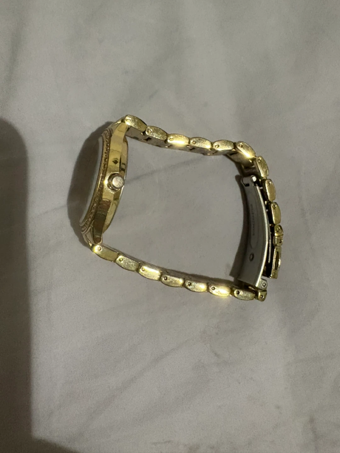 Anne Klein Gold Tone Crystal Accented Watch