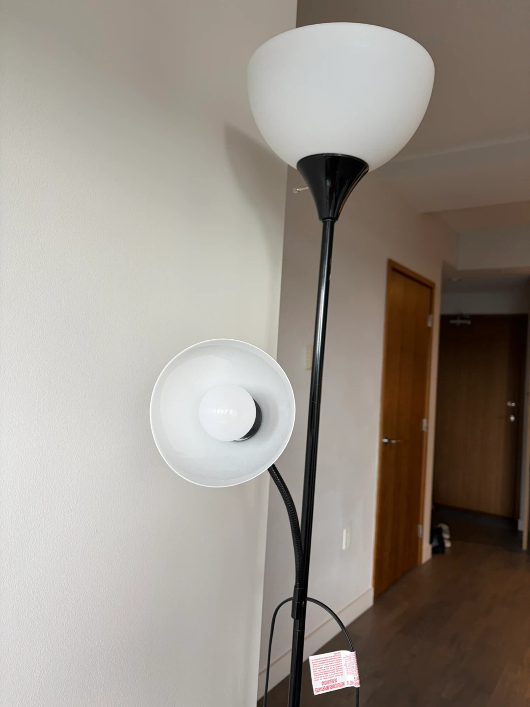 Black Floor Lamp with Adjustable Reading Light- Moving out Sale - photo 3