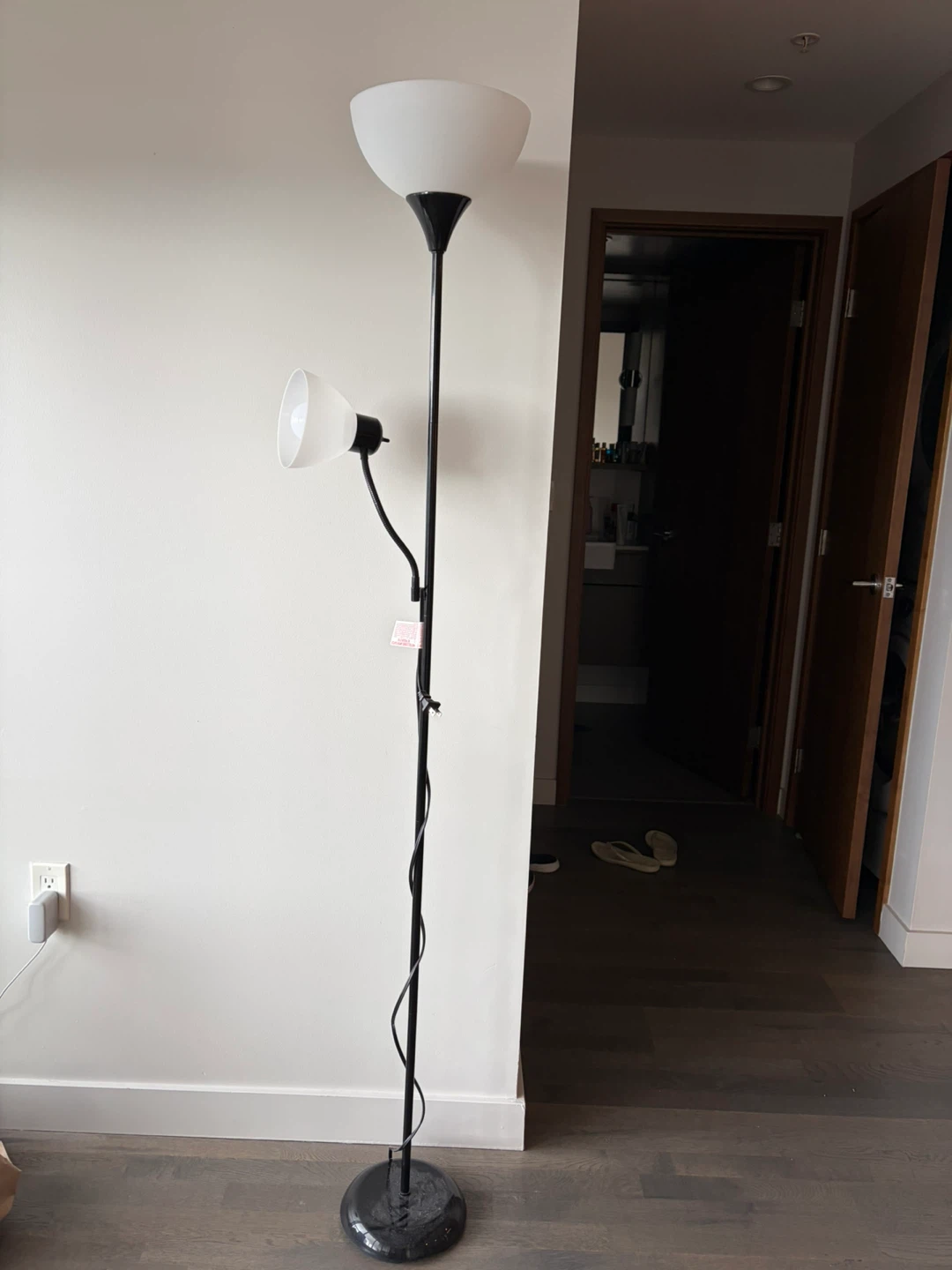Black Floor Lamp with Adjustable Reading Light- Moving out Sale