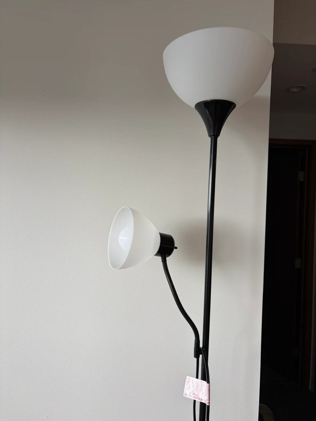 Black Floor Lamp with Adjustable Reading Light- Moving out Sale - photo 2