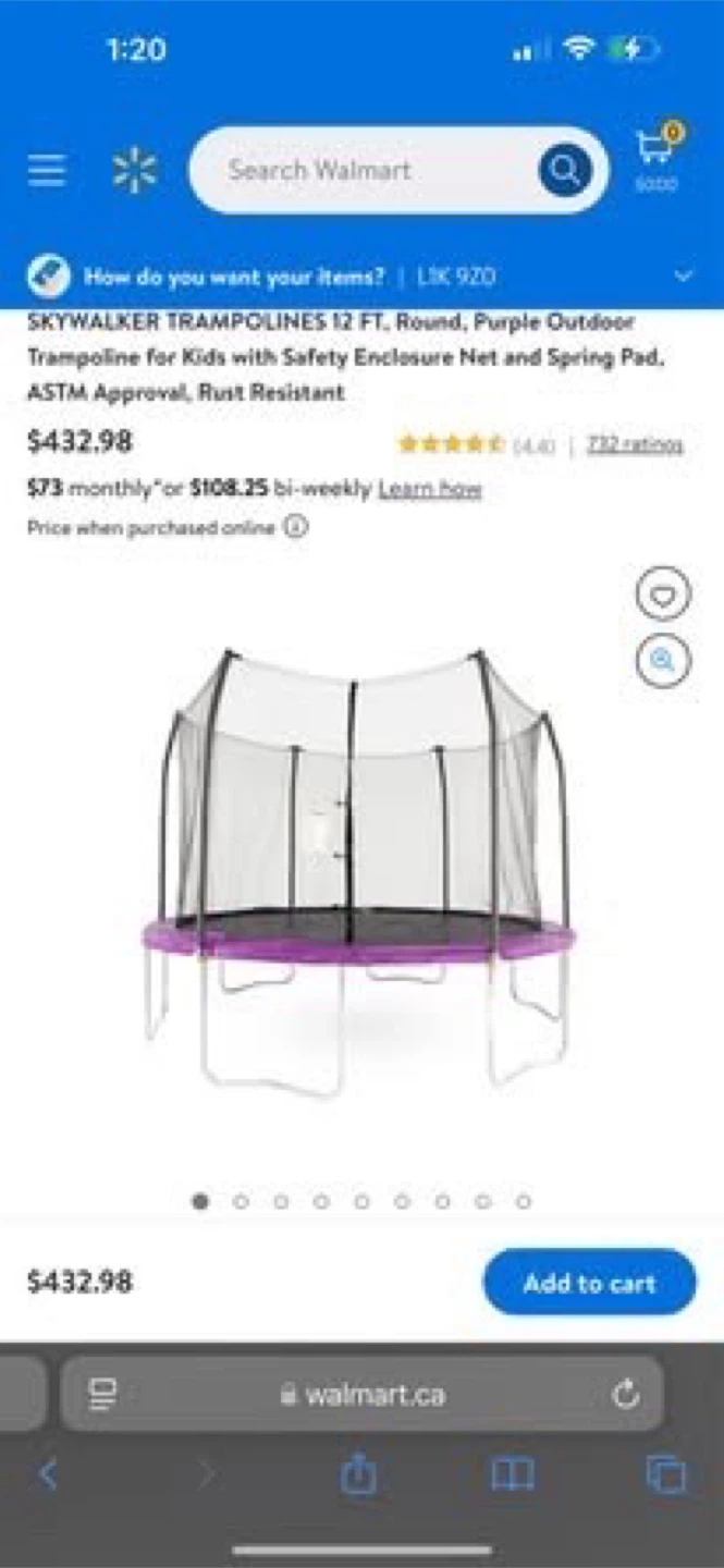 Skywalker Trampolines 12 FT Round Purple Outdoor Trampoline