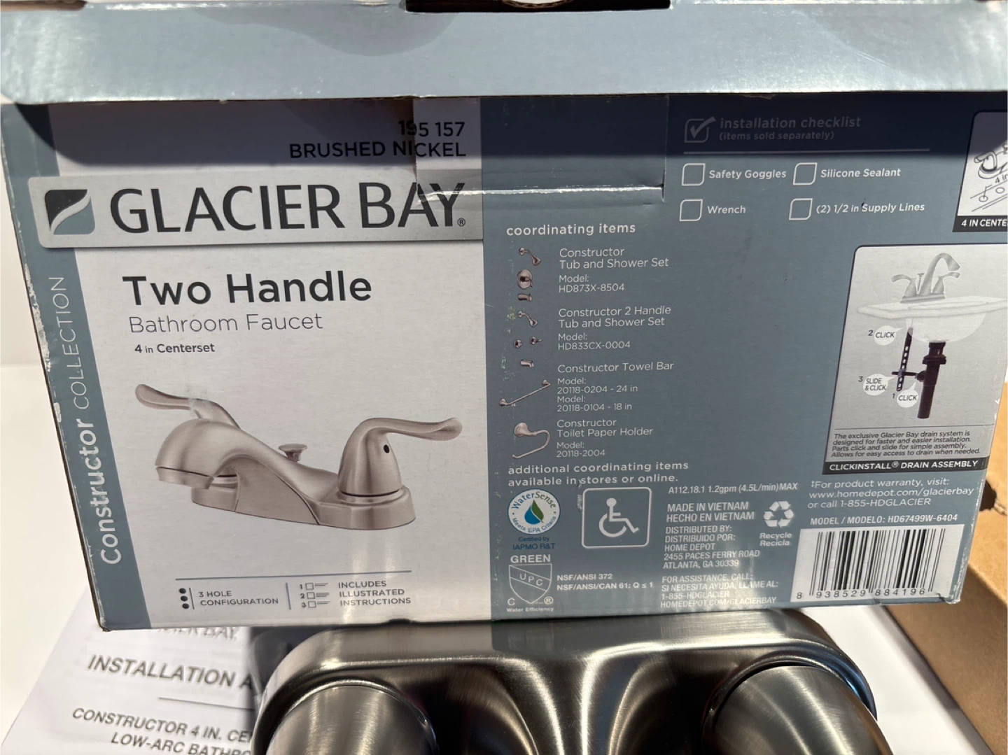 Glacier Bay Two Handle Bathroom Faucet - Brushed Nickel - photo 2