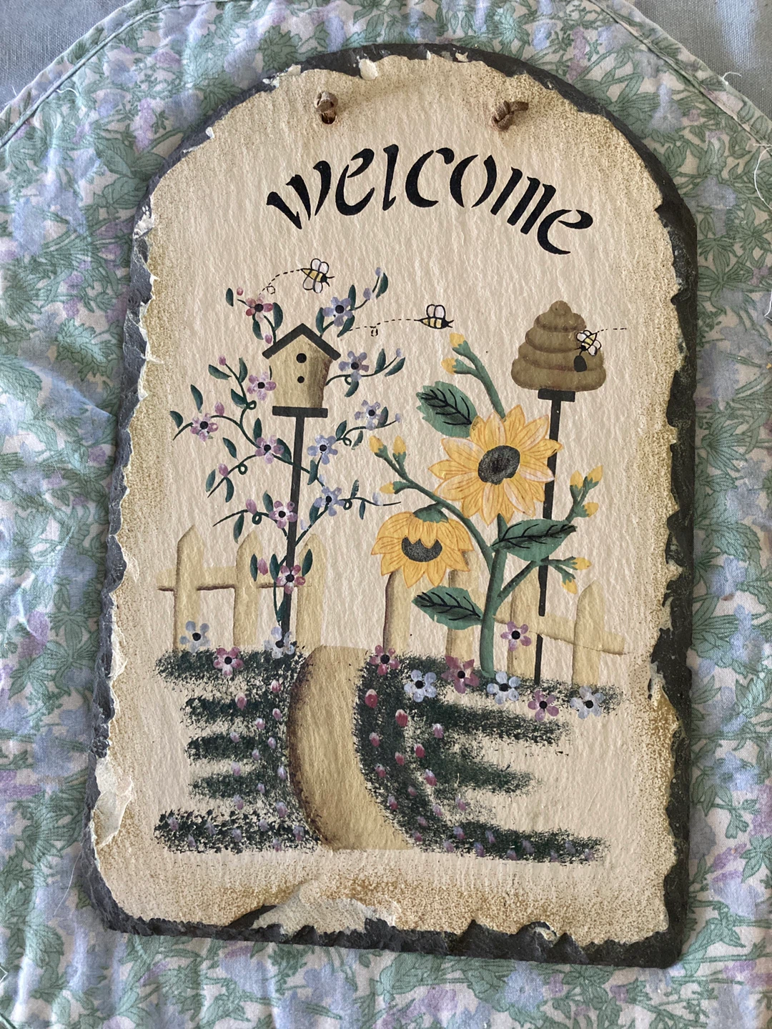 Welcome Garden Slate Plaque