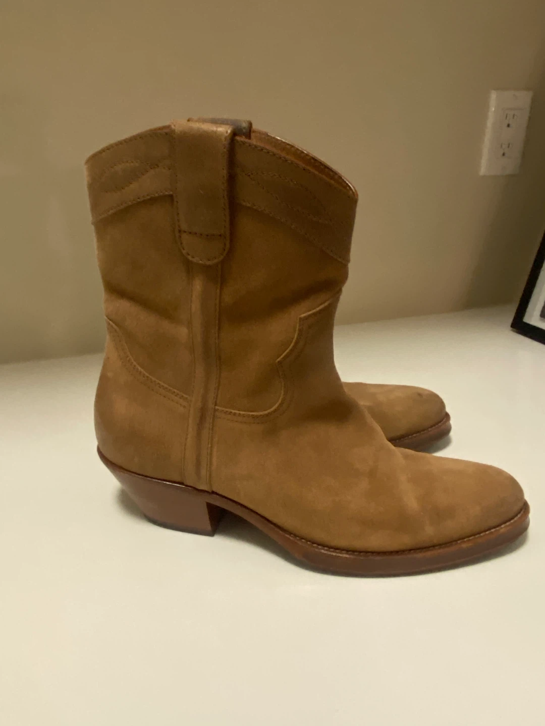 Saint Laurent Paris Suede Western Boots - Size 40