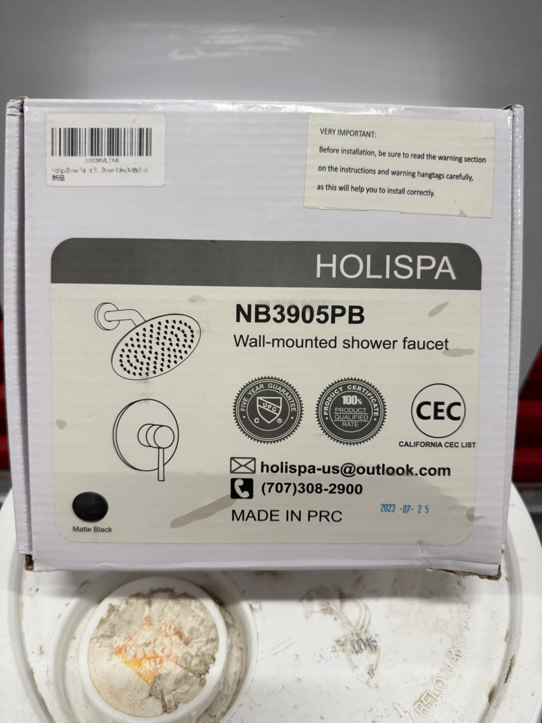 Rainfall Showerhead 8 inch Matte Black - photo 4