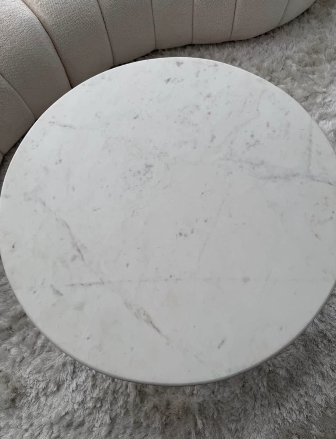 Round Marble Top Coffee Table with Gold Base - photo 2