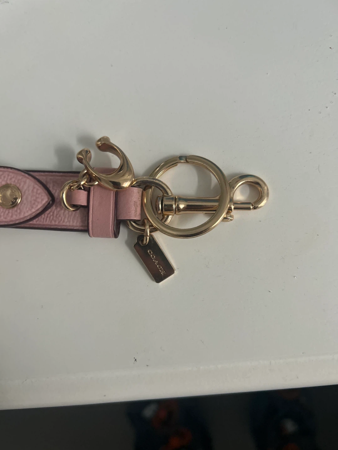 Coach Pink Leather Keychain - photo 3