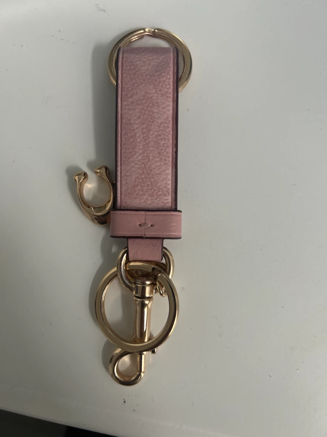 Coach Pink Leather Keychain - photo 2