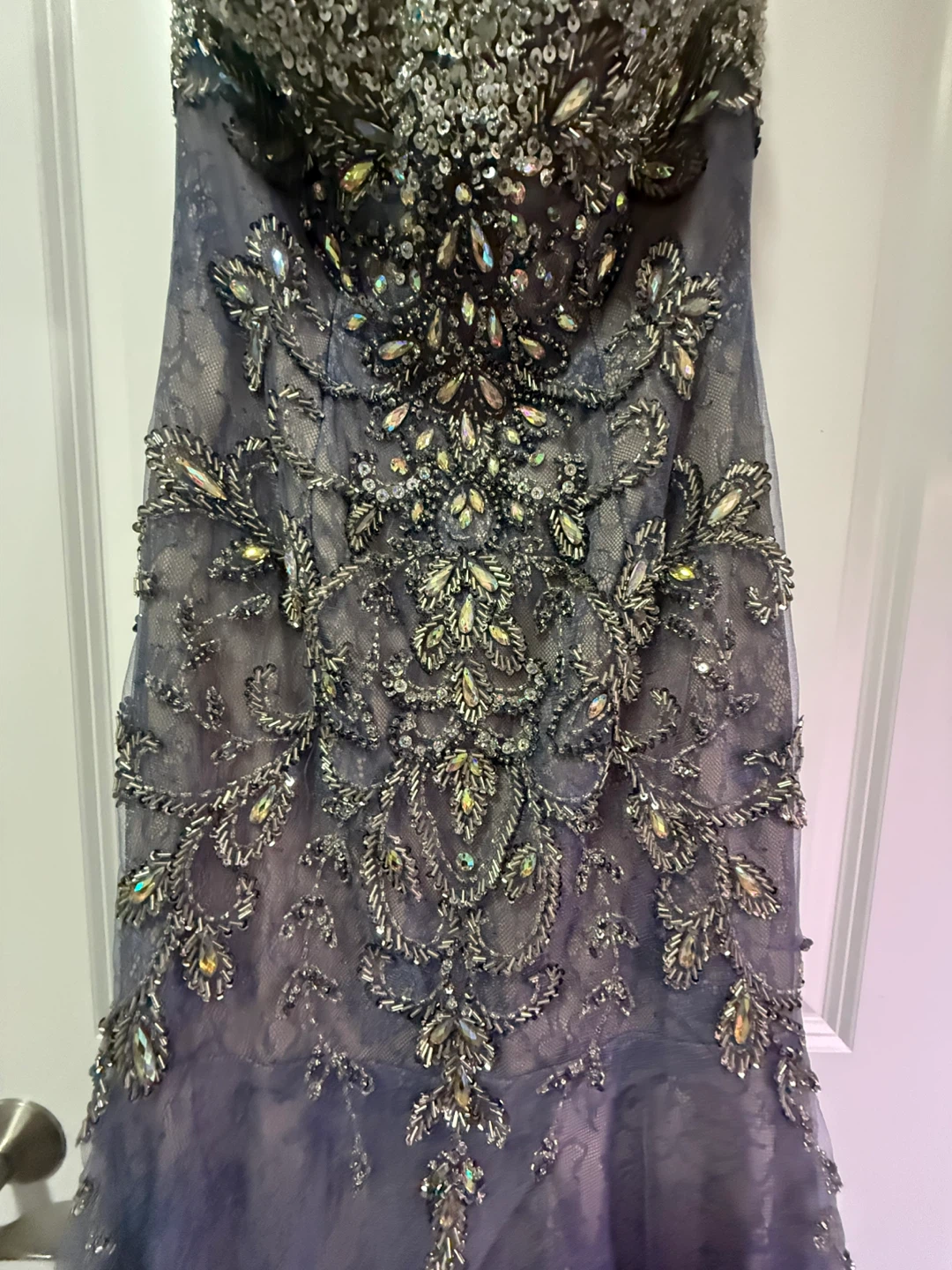 Sparkly Beaded Strapless Prom Dress - photo 4