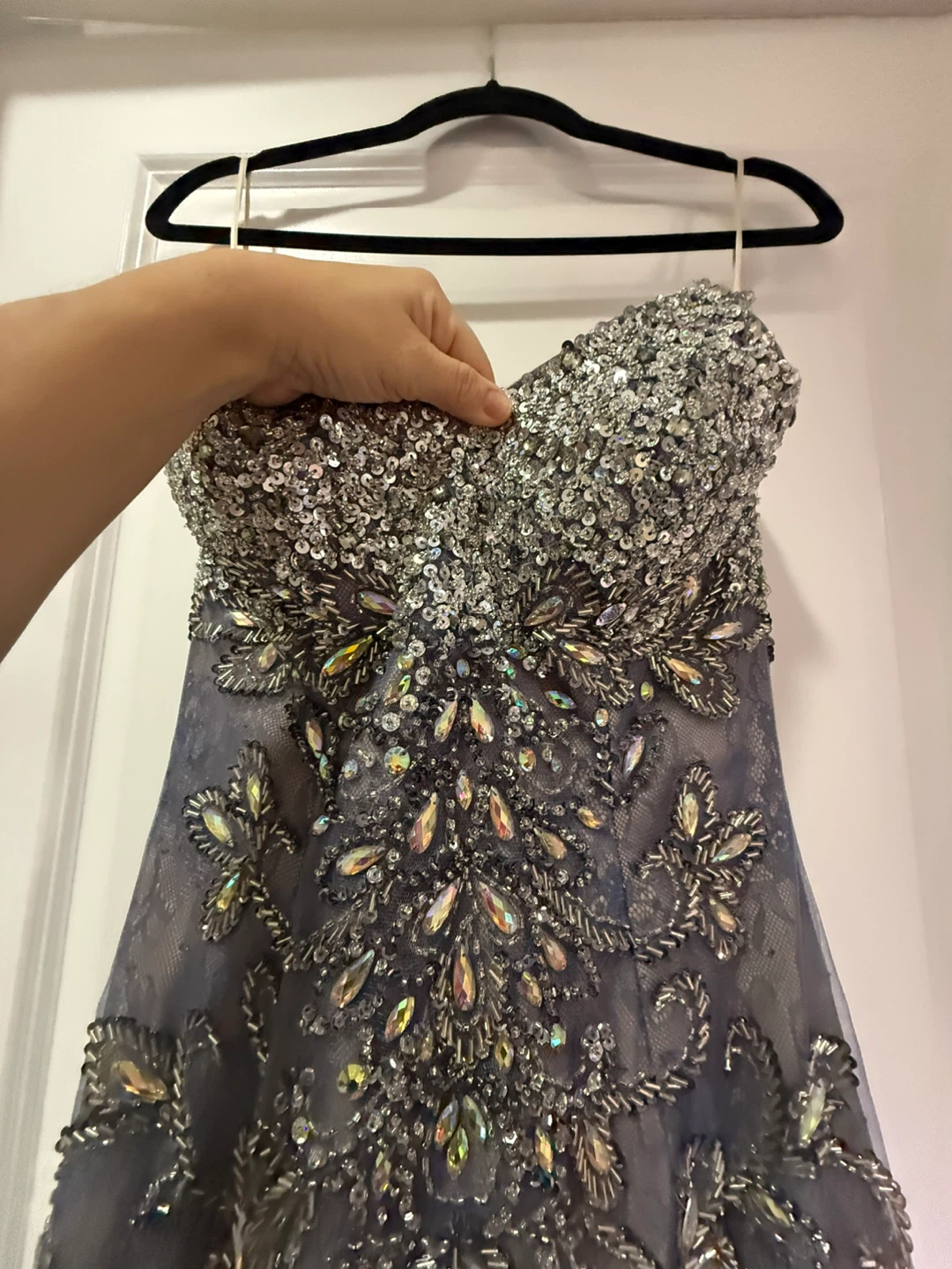 Sparkly Beaded Strapless Prom Dress - photo 2