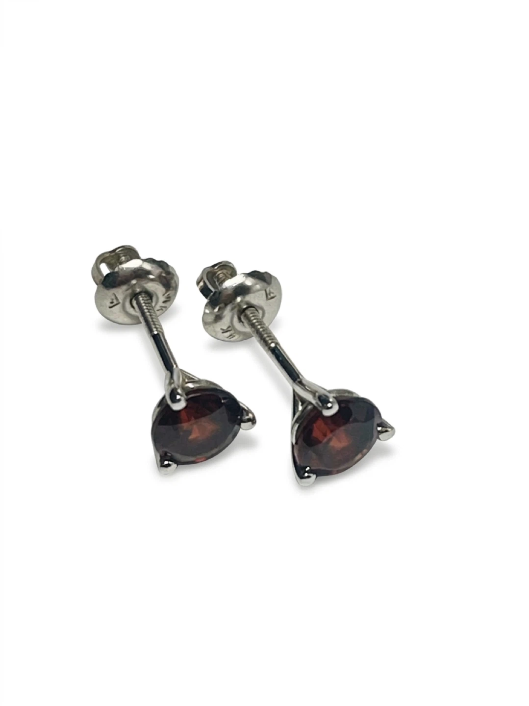 14k Gold Garnet Stud Earrings - photo 2