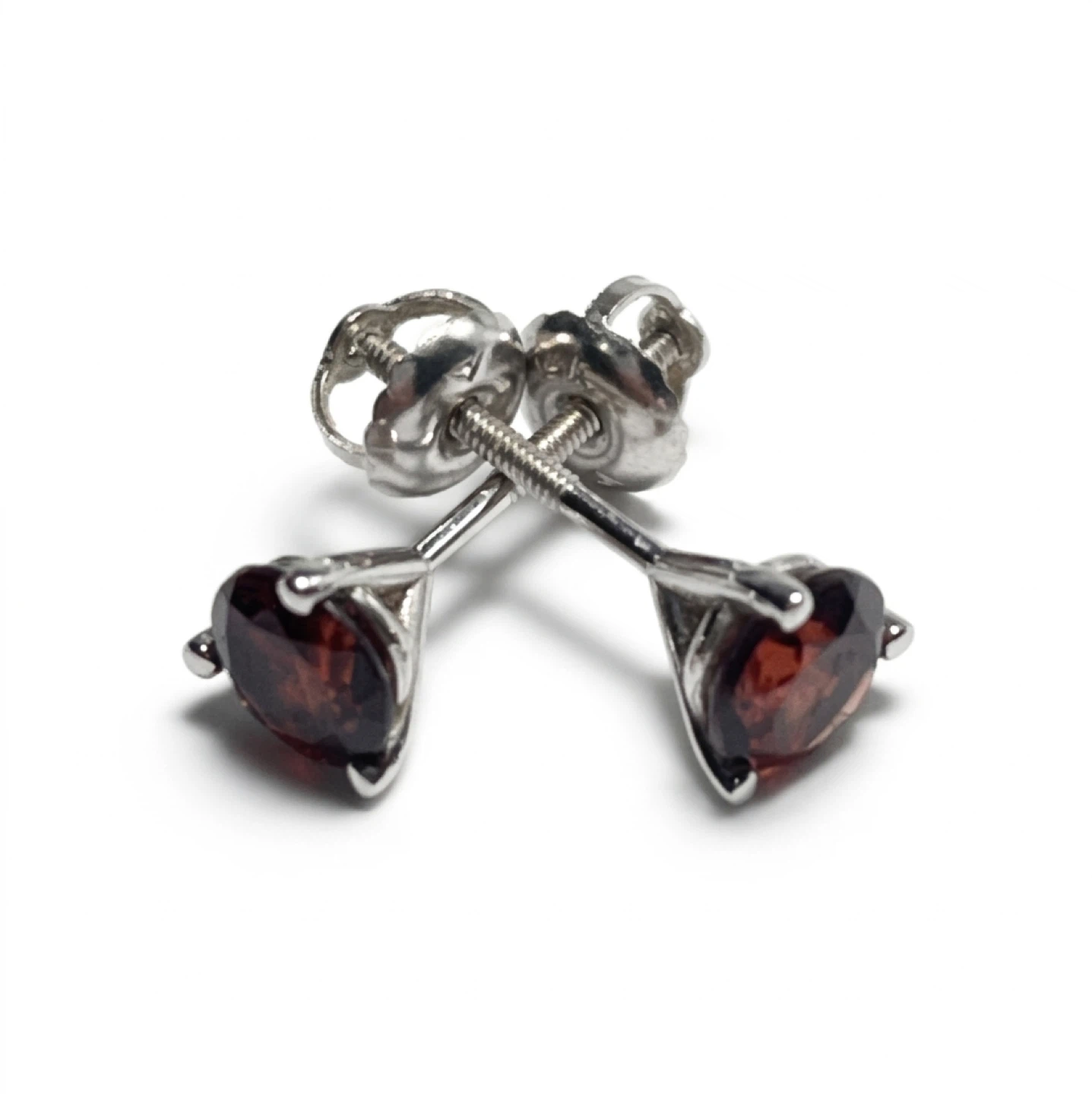 14k Gold Garnet Stud Earrings
