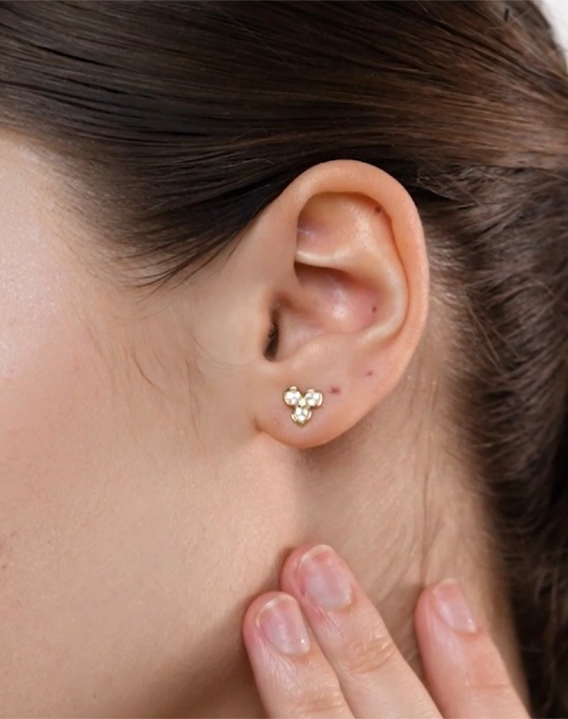 14K Yellow Gold Diamond Flower Stud Earring - photo 3