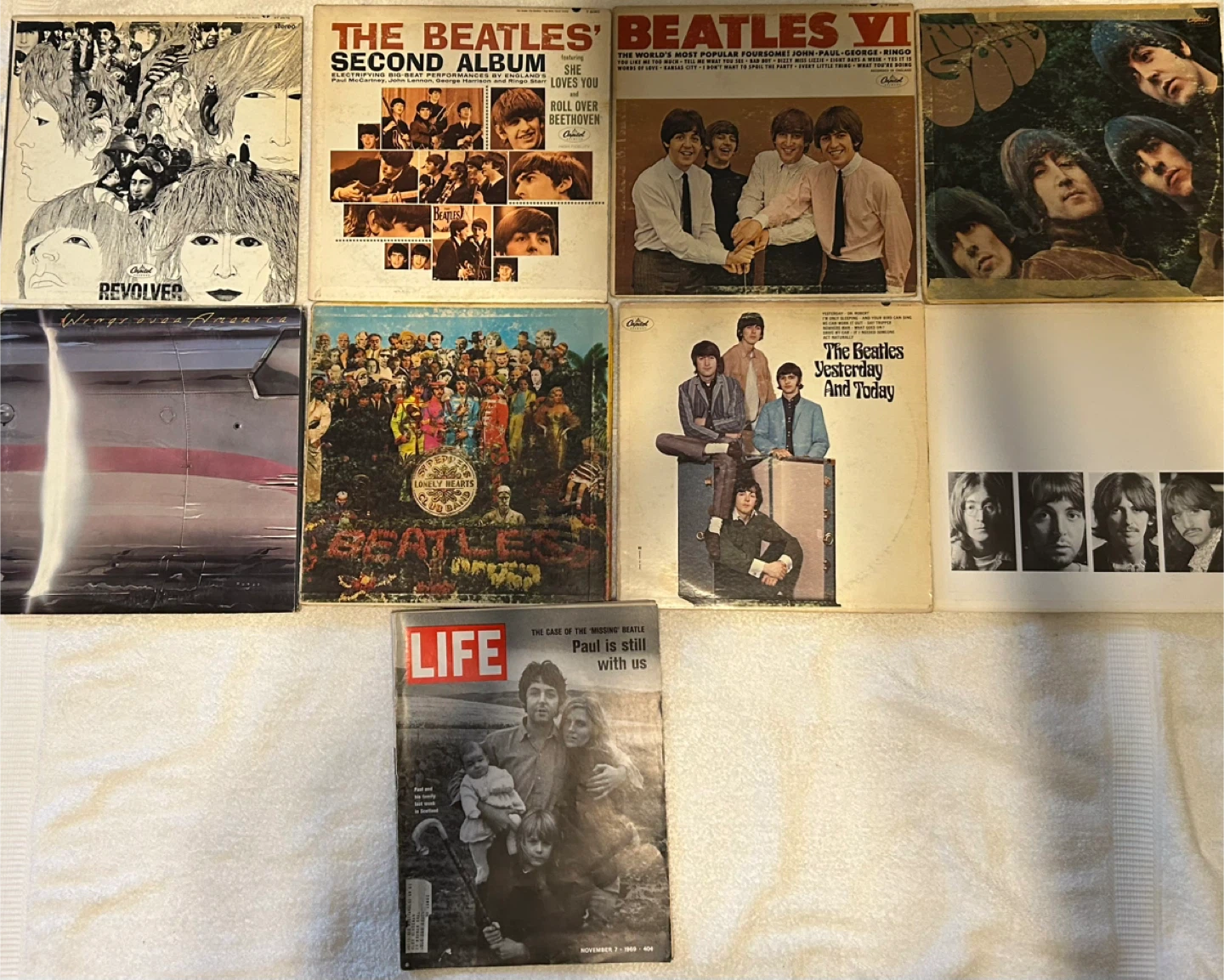 The Beatles Vinyl Record Collection 8 Albums plus Life Magazine