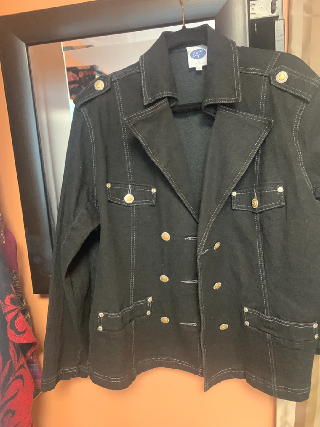 DG2 by Diane Gilman Black Denim Jacket Size 2X
