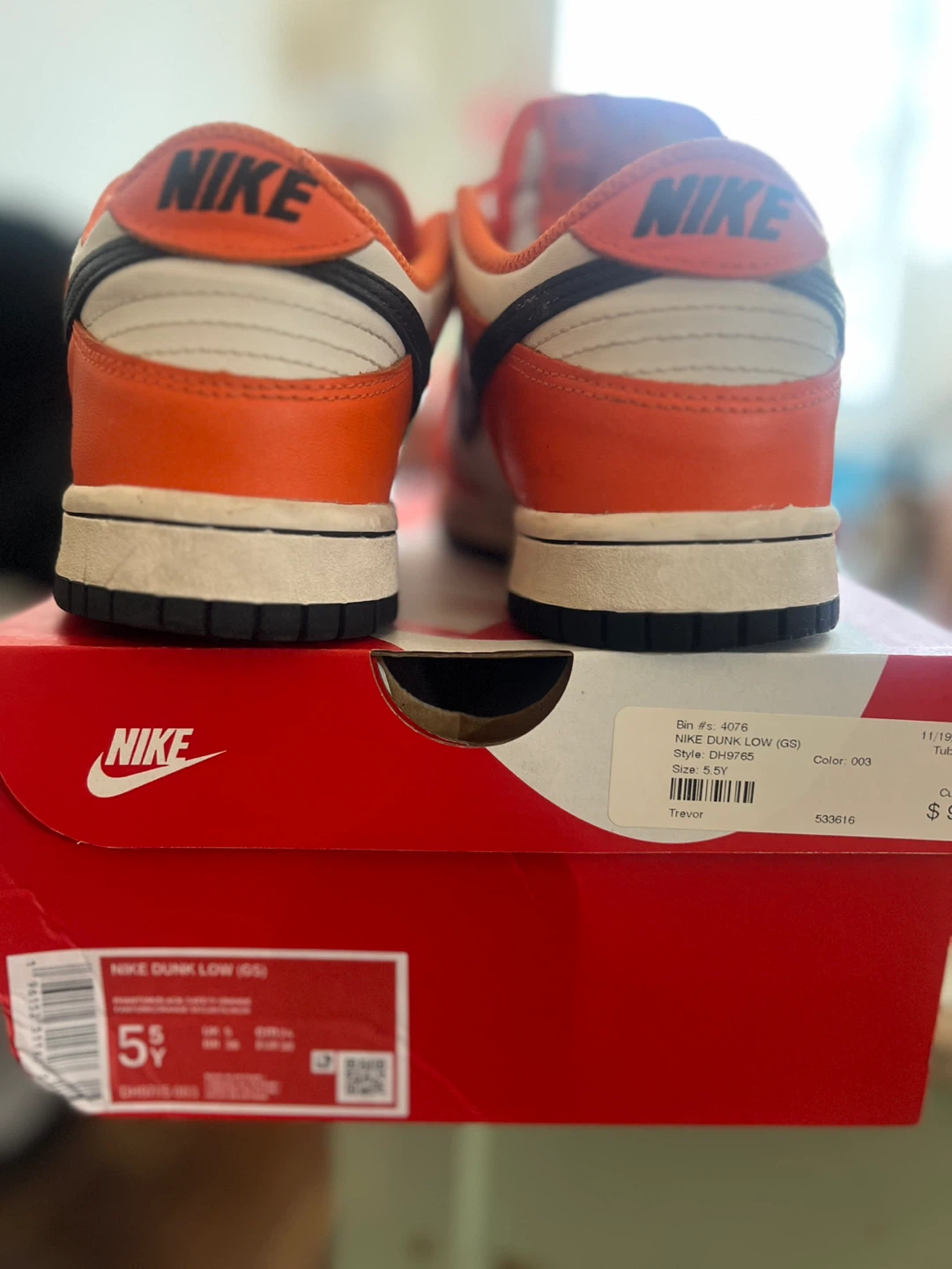 Nike Dunk Low (GS) Orange White Black Sneakers - photo 3