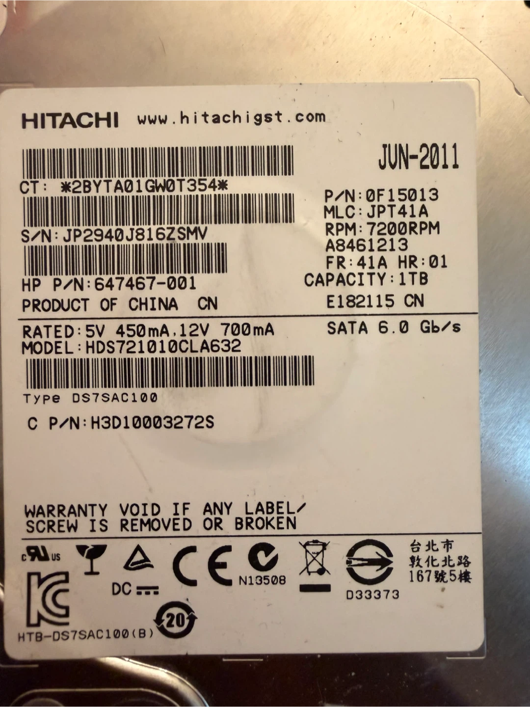 Hitachi 1TB 7.2K RPM SATA Hard Drive - photo 3