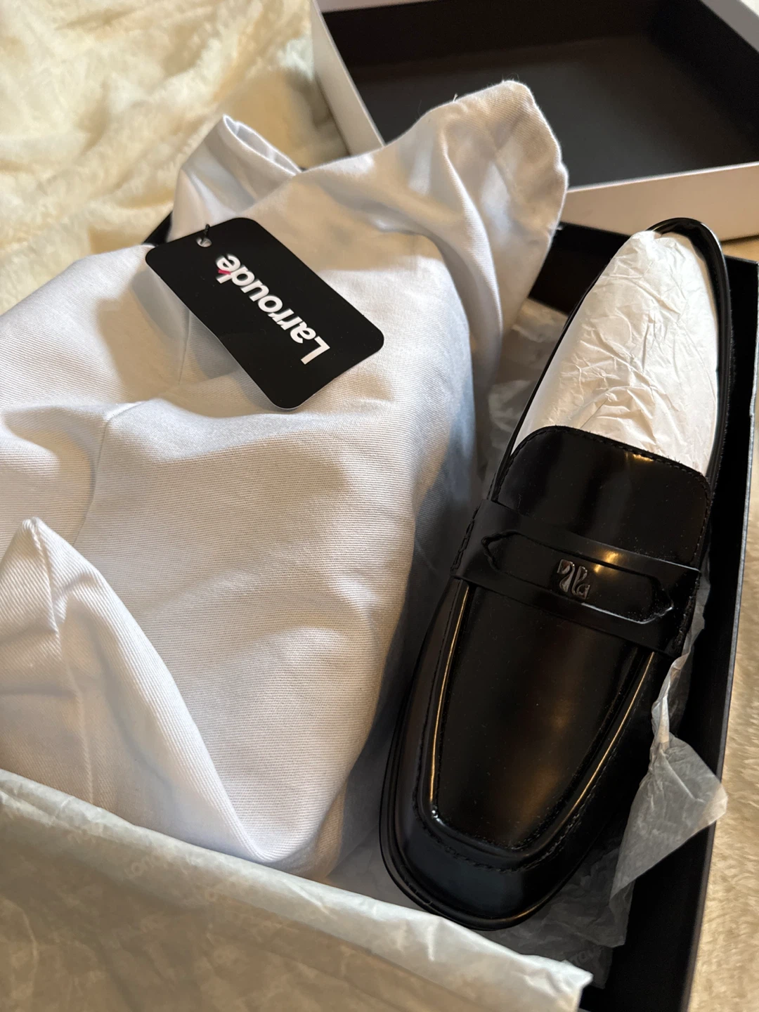 Larroude Suki Platform Loafers Black Size 7 - photo 2
