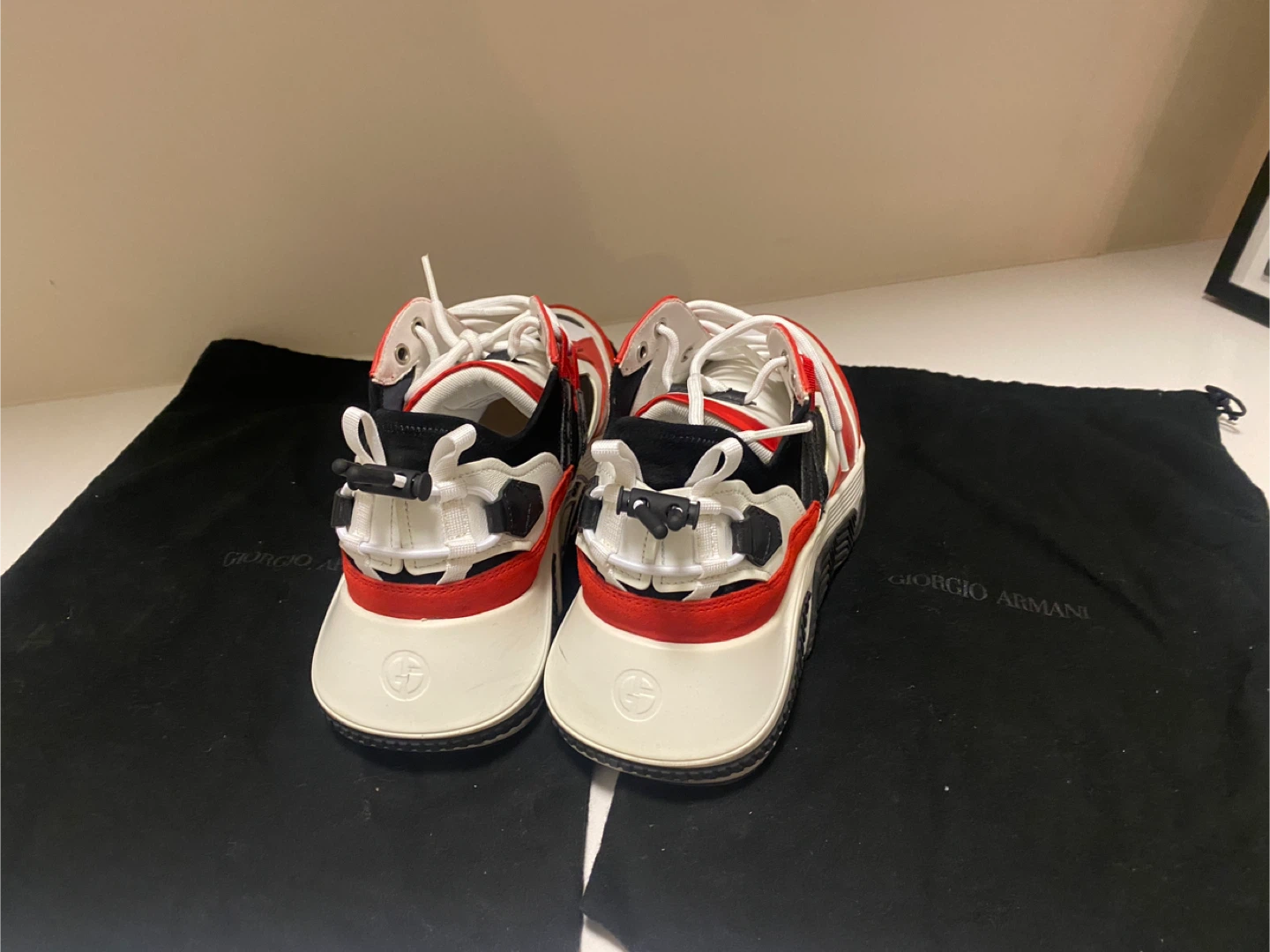 Giorgio Armani Red, White, and Black Sneakers - UK 10 - photo 3