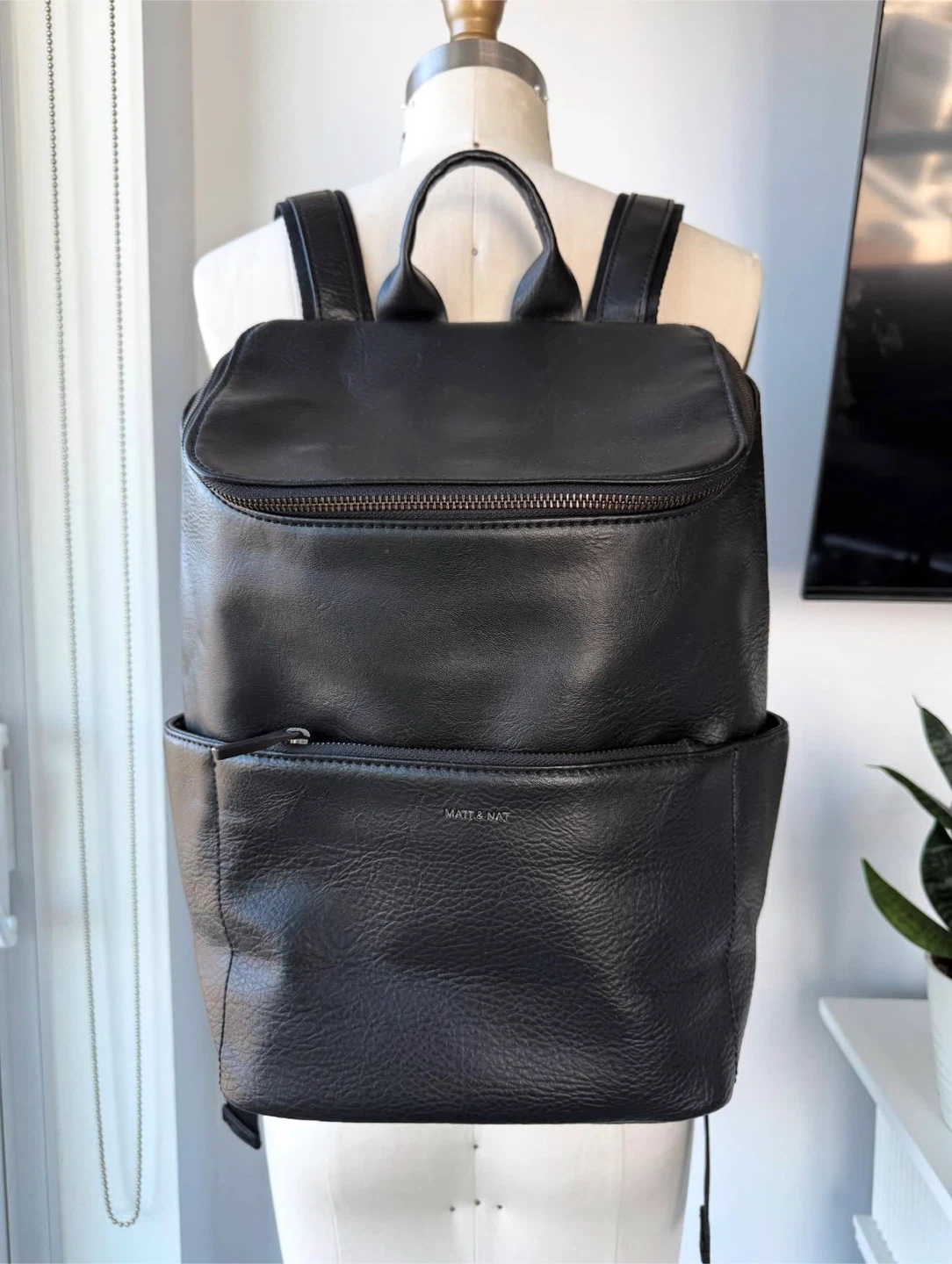 Matt & Nat Black Vegan Leather Backpack