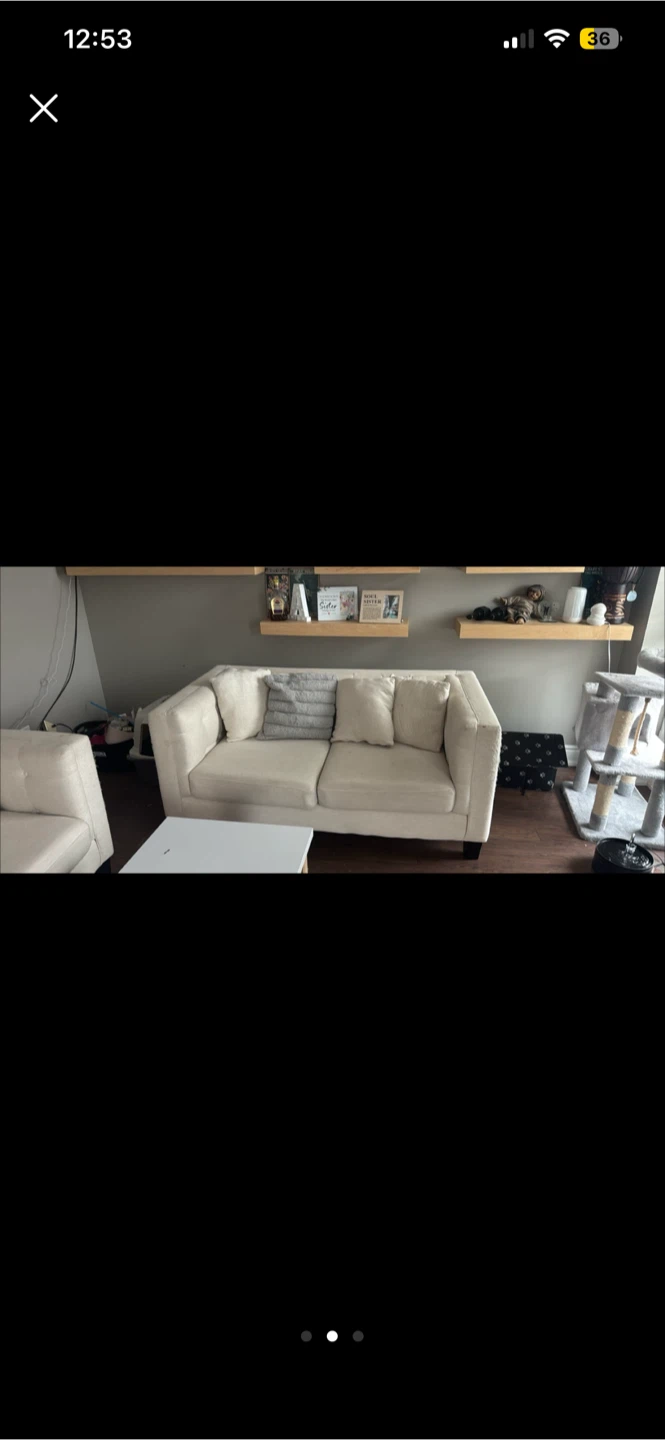 Cream Two-Seater Sofa - photo 2