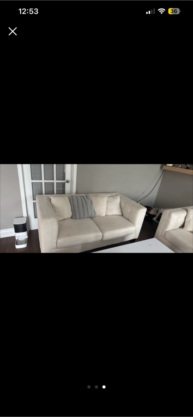 Cream Two-Seater Sofa
