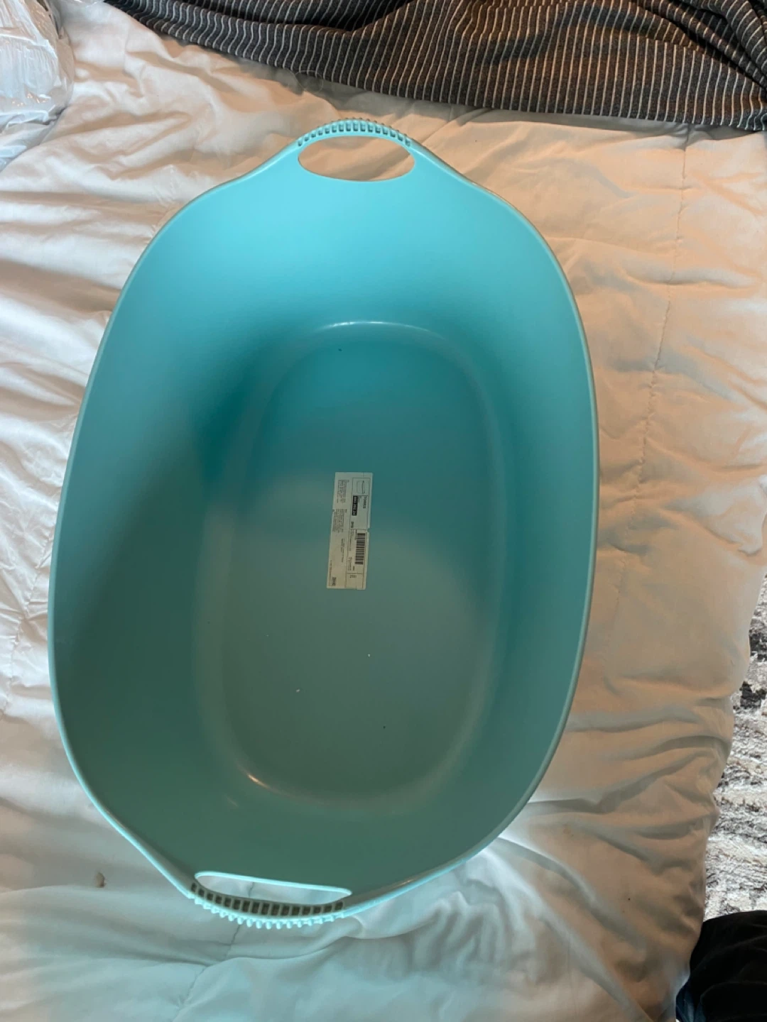 Aqua Laundry Basket with Handles